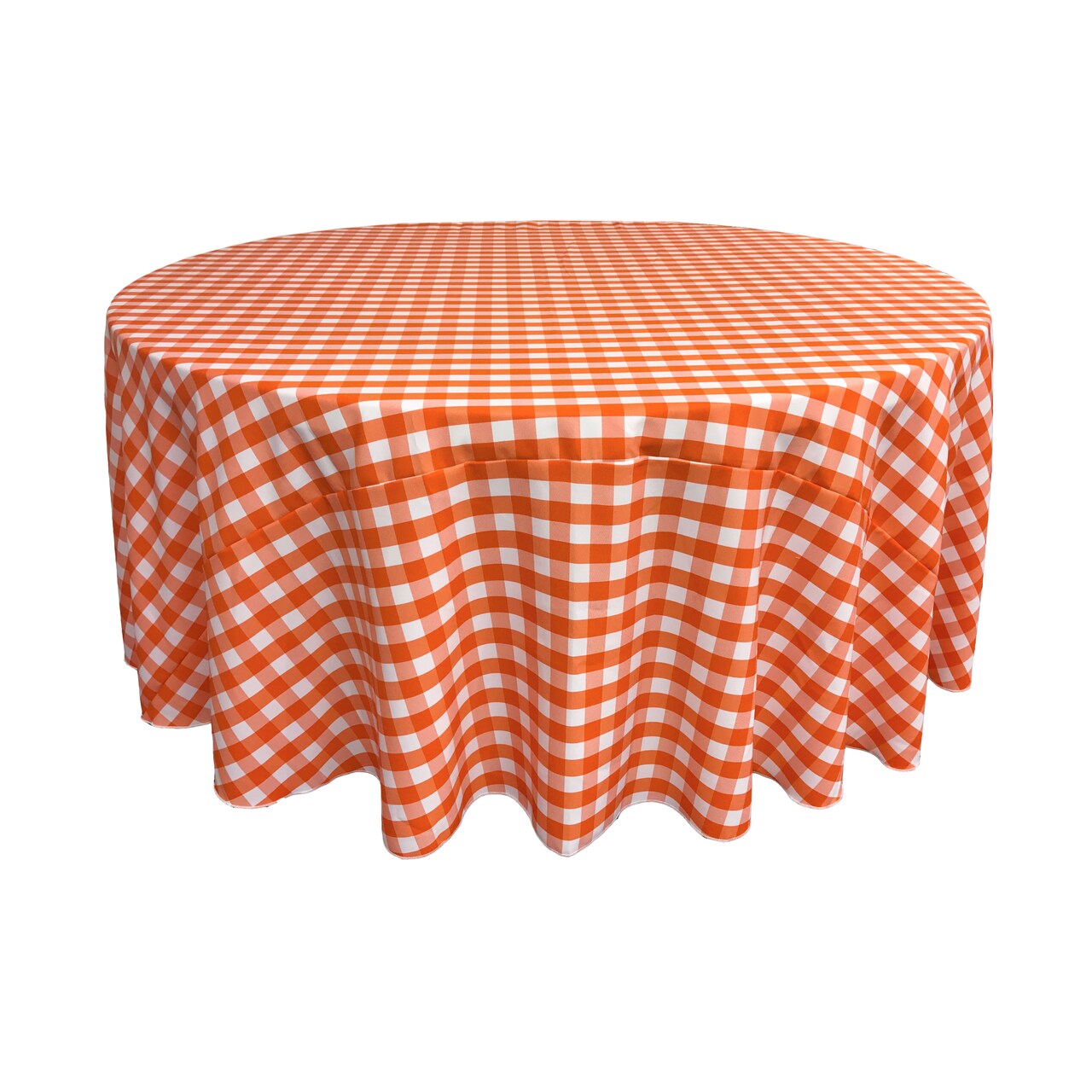 Gingham Checkered Round Tablecloth Spun Polyester Double Sided